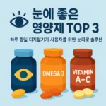 눈에 좋은 영양제 TOP 3 – 하루 종일 디지털기기 사용자를 위한 눈피로 솔루션